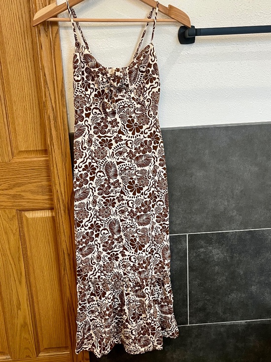 Monteau Los Angeles Dresses & Skirts - Monteau Los Angeles Floral Tiered Linen Blend Maxi Dress Pockets Size XS